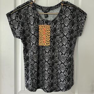 Bae City Snakeskin Print Top